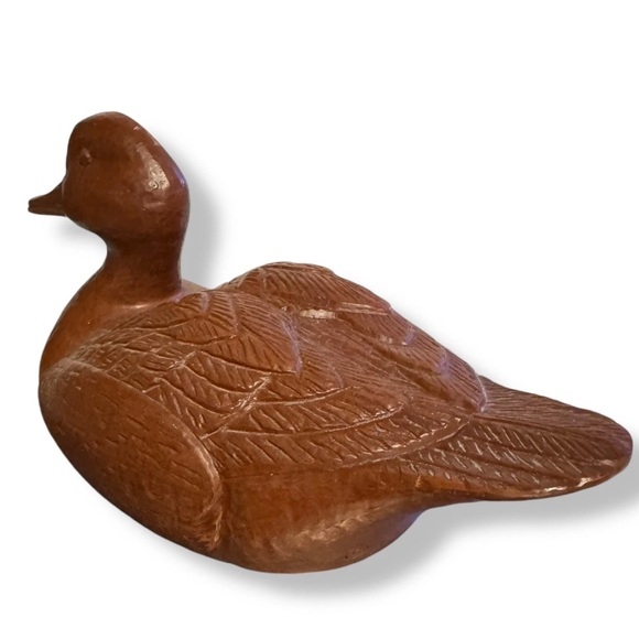 VTG Hand Carved Duck Pecan Shells & Resin Red Mill MFG Decoy Shelf Hunting Decor - Picture 14 of 14